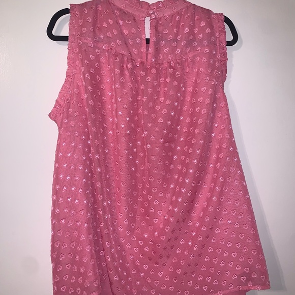 Torrid 2x Pink Mock Neck w/ Hearts - Picture 2 of 3